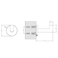 Настенный крючок Gessi Tondo Black Metal Brushed PVD (63621#707) - миниатюра фото 2