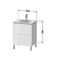 Тумба напольная под раковину Duravit L-Cube 234463, White High Gloss, 2 ящика, 704x620x481 мм (LC659502222) - миниатюра фото 2
