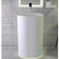 Раковина KNIEF Moon свободностоящая 55x45x90 см с белым выпуском и матовым белым сифоном - миниатюра фото 1