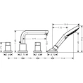 Смеситель для ванны Hansgrohe Metris S на 4 отверстия с ручным душем 3jet (31446000) - миниатюра фото 2