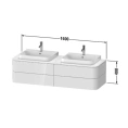Подвесная тумба Duravit Happy D.2 Plus: 4 вместительных ящика в цвете Nordic White Satin Matt (HP4974B3939) - миниатюра фото 2
