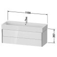 Тумба подвесная Duravit XViu для раковины 235012, 2 ящика, цвет walnut dark/черный матовый (XV43380B221) - миниатюра фото 2