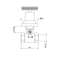 Вентиль запорный NICOLAZZI ARENA 1/2 хром (3312CR44) - миниатюра фото 2