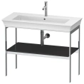 Консоль напольная Duravit White Tulip Graphite HighGloss с деревянной полкой (WT45410H1H1) - миниатюра фото 1