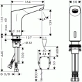 Электронный смеситель для раковины Hansgrohe Focus: хром, питание от сети (31174000) - миниатюра фото 2