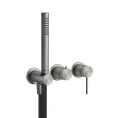 Встраиваемый смеситель GESSI 316 на 2 источника с ручной лейкой (Steel Brushed) (54039#239) - миниатюра фото 1