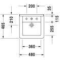 Раковина Duravit Starck 3 с переливом 480x465 мм, белая (303480000) - миниатюра фото 2