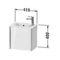 Тумба подвесная Duravit XViu для раковины 072343, 1 дверь (петли справа), белый глянцевый/champagne matt (XV4024RB122) - миниатюра фото 2