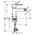 Смеситель для биде Hansgrohe Rebris E с душем, матовый черный (72211670) - миниатюра фото 2
