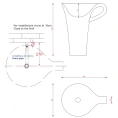Раковина Artceram CUP напольная отдельностоящая 70х50x85 см без отв под смесительитель без слив перелива цвет черно-xбелый - миниатюра фото 2