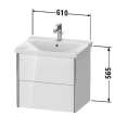 Тумба подвесная Duravit XViu 565x610x469мм для раковины, 2 ящика, цвет walnut dark/черный матовый (XV41150B221) - миниатюра фото 2
