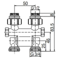 Узел нижнего подключения Oventrop Multiflex F ZB 1/2 AGx3/4 AG 1015781 поворотный - миниатюра фото 2
