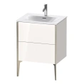 Подвесная тумба Duravit XViu 591x610x480 мм для раковины, 2 ящика, белый глянцевый/шампань мат (XV43000B122) - миниатюра фото 1