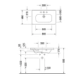 Раковина Duravit DuraStyle для мебели с переливом, 3 отверстия под смеситель, 800x480 мм, белый (2320800030) - миниатюра фото 2