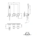 Встраиваемый смеситель GESSI 316 на 2 источника с ручной лейкой (Steel Brushed) (54039#239) - миниатюра фото 2
