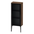 Шкаф подвесной Duravit XViu 890x400x240 мм со стеклянной дверью и полками, цвет walnut dark/черный матовый (XV1360RB221) - миниатюра фото 1