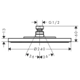 Верхний душ AX Starck 240 мм, 1jet, шлифованная медь (28494950) - миниатюра фото 2