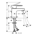 Смеситель для раковины Hansgrohe Vernis Blend матовый черный, 70 см (71550670) - миниатюра фото 2