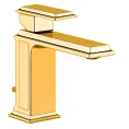 Gessi Eleganza — Золотой смеситель для раковины на одно отверстие с донным клапаном (46001#080) - миниатюра фото 1
