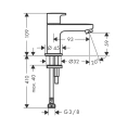Кран для холодной воды Hansgrohe Vernis Blend 70, матовый черный, без сливного набора (71583670) - миниатюра фото 2