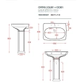 Раковина Artceram Civitas 68x50 см, серый, 1 отверстие (CIL001 34 00) - миниатюра фото 2