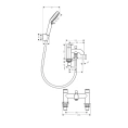 Смеситель для ванны Hansgrohe Vernis Blend с ручным душем, матовый черный (71461670) - миниатюра фото 2