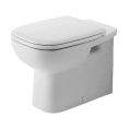 Унитаз напольный пристенный Duravit D-Code с креплением, скрытым сливом и боковым подключением воды, белый (21150900002) - миниатюра фото 1