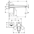 Встраиваемый смеситель для раковины Hansgrohe Metropol с изливом 225 мм, хром (74526000) - миниатюра фото 2