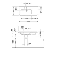 Раковина Duravit DuraStyle асимметричная без перелива с отверстием под смеситель (2325100041) - миниатюра фото 2