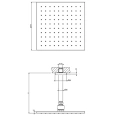 Потолочная душевая головка GESSI Rilievo 250x250 мм, длина 105-1855 мм под заказ, цвет Nero XL (59159#299) - миниатюра фото 2