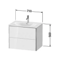 Тумба подвесная Duravit XSquare 234473 с 2 ящиками, 560x710x478 мм, цвет Night Blue SaM (XS432309898) - миниатюра фото 2