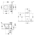 Моноблок Duravit D-Neo 370x650 мм безободковый с покрытием WonderGliss и универсальным сливом в белом цвете (20020900001) - миниатюра фото 2