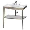 Консоль напольная Duravit XViu с раковиной и полкой, цвет шампань мат/хром, 850x800x480 мм (XV4715TB110) - миниатюра фото 1