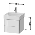 Тумба подвесная Duravit XSquare White High Gloss с 2 ящиками, 397x484x460 мм (XS416002222) - миниатюра фото 2