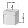 Тумба подвесная Duravit XViu для раковины 235050, 397x484x454 мм, 1 ящик, цвет walnut dark/черный матовый (XV42330B221) - миниатюра фото 2