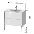 Подвесная тумба Duravit XViu с 2 ящиками, цвет walnut dark/черный матовый (XV43020B221) - миниатюра фото 2