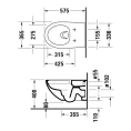 Унитаз подвесной Duravit Architec безободковый с вертикальным смывом, комплект крепления Durafix 365 x 575 мм (2572090000) - миниатюра фото 2