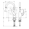 Кухонный смеситель Hansgrohe Focus M42 однорычажный с поворотным изливом, хром (71802000) - миниатюра фото 2
