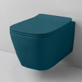 Подвесной унитаз Artceram A16 безободковый с системой крепления (цвет Verde Petrolio) (ASV003 42 00) - миниатюра фото 1