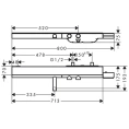 Настенный термостат для ванны AX Showers с полкой, 713х70 мм, 2 розетки, хром (45420000) - миниатюра фото 2