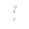 Душевой набор HG Raindance Select E с функцией EcoSmart: ручной душ 120 мм, 3 режима (RainAir, WhirlAir, Rain), штанга 650 мм, хром (26622000) - миниатюра фото 1