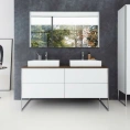 База на ножках Duravit XSquare для 2 раковин 1400x578x400 мм с 4 выдвижными ящиками, белая матовая (XS4926B1818) - миниатюра фото 1