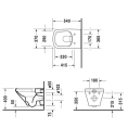 Подвесной унитаз Duravit DuraStyle Rimless без ободка с вертикальным смывом 4.5 л (2538090001) - миниатюра фото 2