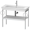 Консоль напольная Duravit White Tulip металлическая белая высокоглянцевая 760x984x450 мм с полкой (WT4547B8585) - миниатюра фото 1