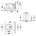 Унитаз подвесной Duravit ME by Starck безободковый 570×370 мм, покрытие HygieneGlaze, цвет белый шелковисто-матовый (2579099000) - миниатюра фото 2
