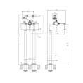Напольный смеситель для ванны GESSI VENTI20 с ручным душем, хром (65128#031) - миниатюра фото 2