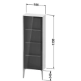 Подвесной шкаф Duravit XViu с 3 стеклянными полками, 1330x500x240 мм, цвет белый глянцевый/champagne matt (XV1366RB122) - миниатюра фото 2