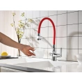 Смеситель Lemark Comfort LM3070C для кухни в хромированном корпусе с жёлтыми акцентами - миниатюра фото 2