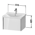 Подвесная тумба Duravit XViu для раковины 233265, 1 ящик, цвет walnut dark/черный матовый (XV40150B221) - миниатюра фото 2