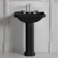 Керамическая раковина Kerasan Waldorf 80x55 см черная с хромированной заглушкой (4141K4nero/cr*1) - миниатюра фото 1